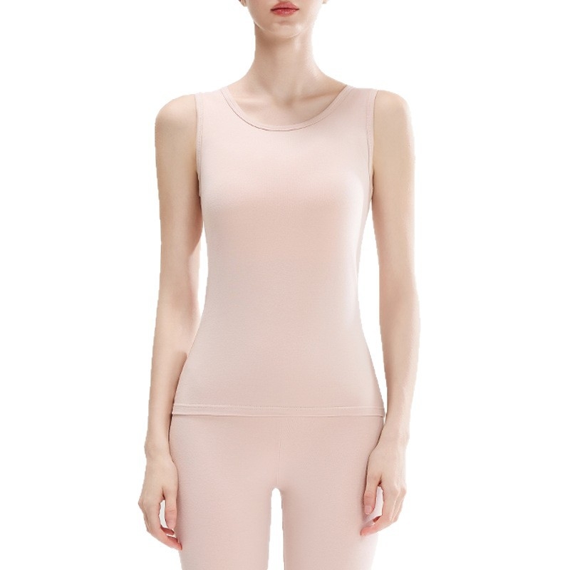 Vesta termică din bumbac pentru femei – țesătură groasă 201–250 g/m2, un singur strat, guler rotund, potrivită ca strat de bază și pentru purtare în exterior