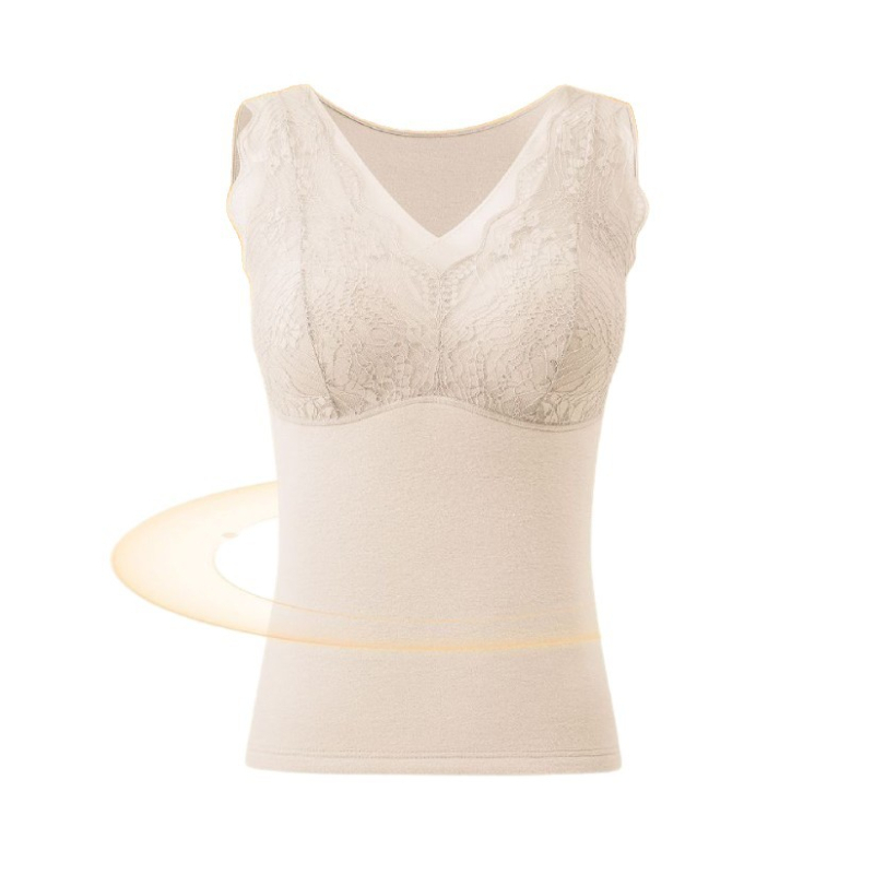 Naiste kasmiri-siidi termovest, fleece vooder, baaskiht, V-kaelus, 251–300 g/m²