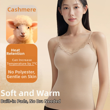 Naiste termotop integreetud rinna padjaga, V-kaelus, ühekihiline, akrüülkiududest ning 50–70% nailon, 161–180 g/m²