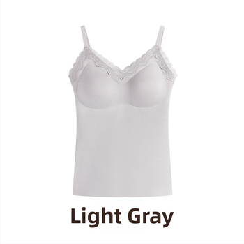 Naiste termotop integreetud rinna padjaga, V-kaelus, ühekihiline, akrüülkiududest ning 50–70% nailon, 161–180 g/m²