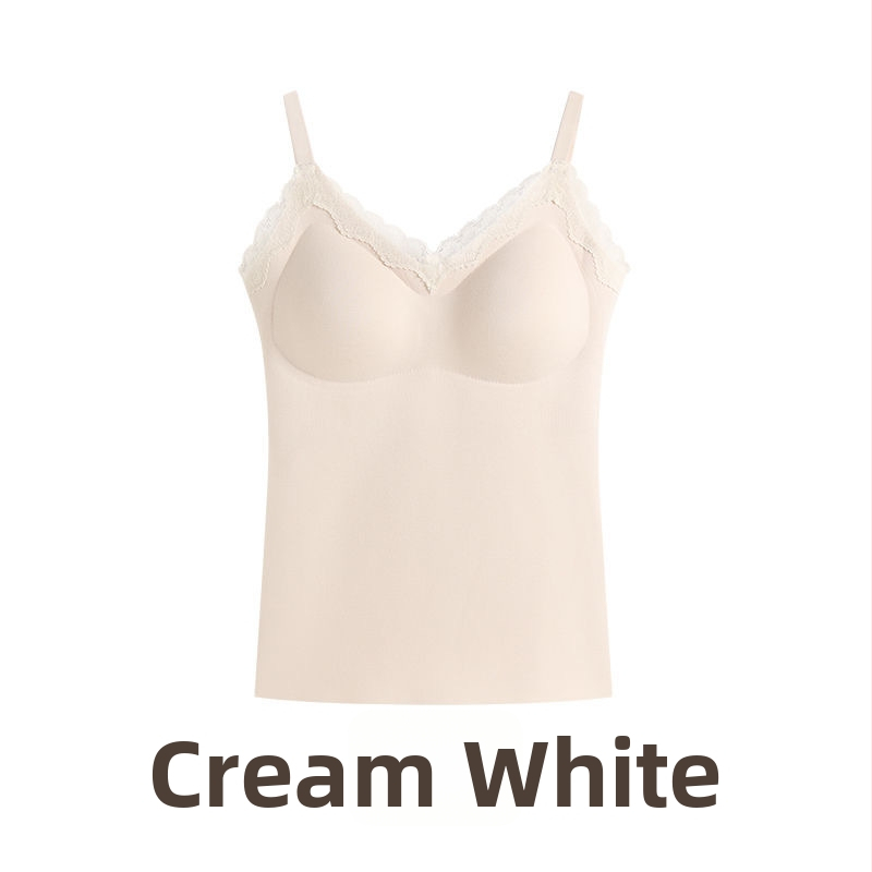 Naiste termotop integreetud rinna padjaga, V-kaelus, ühekihiline, akrüülkiududest ning 50–70% nailon, 161–180 g/m²