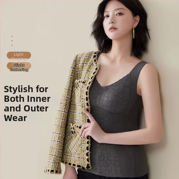 Naiste termovest millel on flisise sisemus, kõhu kontroll ja soojus, Derong kangas, V-kaelus, pullover