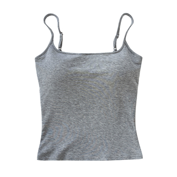 Yasna Medvilninis top su medvilninėmis įdėklomis, pagrindinis audinys 90–95%, Korėjos versija, sling forma, apvalus kaklas