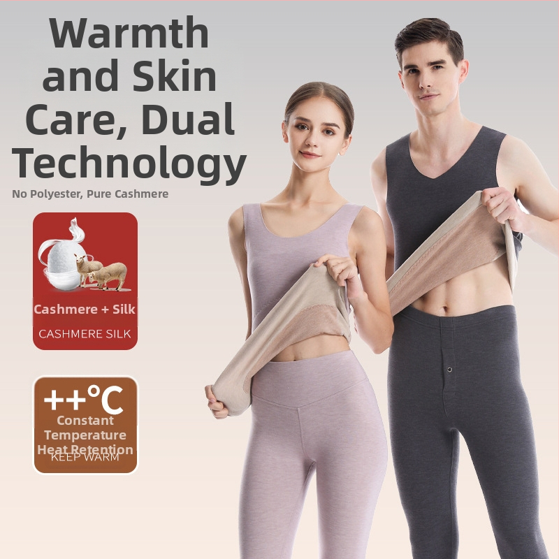 Termiline vest kasmiri-siidisegu materjalist, õmblusteta, ümmarguse kaelusega, ekstraväga paks kangas 301–350 g/m², sobib välisriietuseks