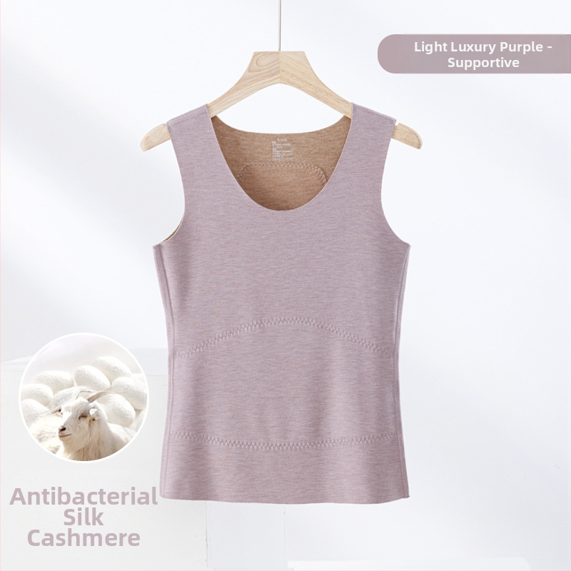 Termiline vest kasmiri-siidisegu materjalist, õmblusteta, ümmarguse kaelusega, ekstraväga paks kangas 301–350 g/m², sobib välisriietuseks