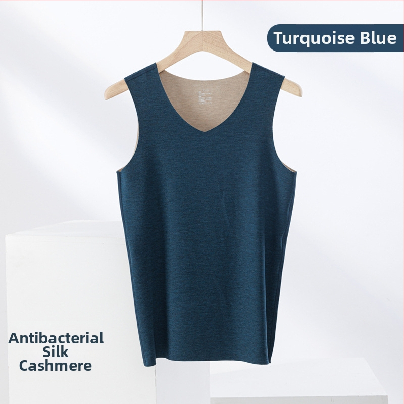 Termiline vest kasmiri-siidisegu materjalist, õmblusteta, ümmarguse kaelusega, ekstraväga paks kangas 301–350 g/m², sobib välisriietuseks