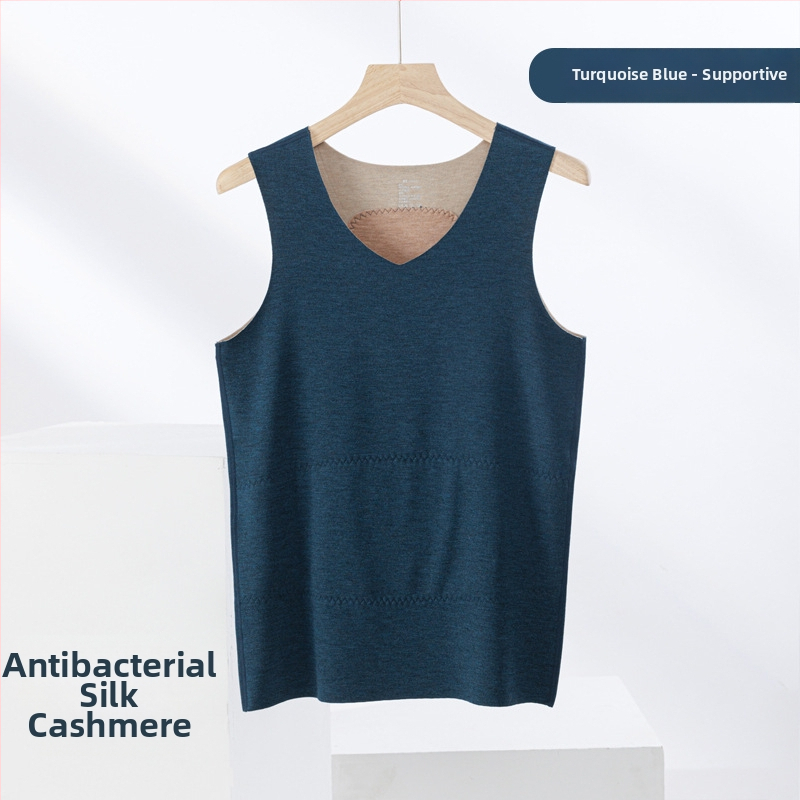 Termiline vest kasmiri-siidisegu materjalist, õmblusteta, ümmarguse kaelusega, ekstraväga paks kangas 301–350 g/m², sobib välisriietuseks