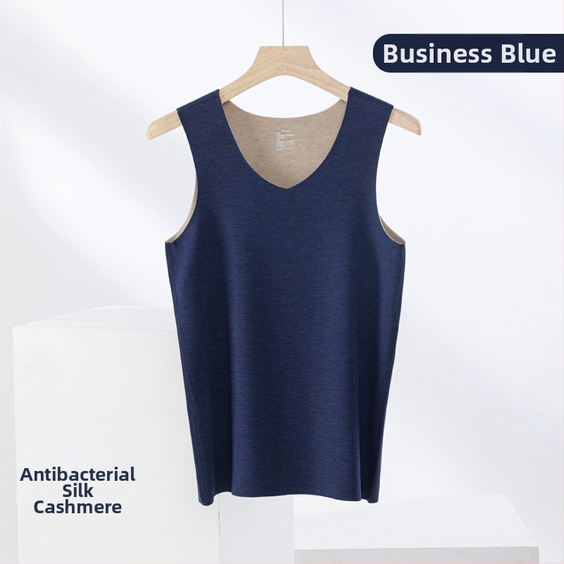 Termiline vest kasmiri-siidisegu materjalist, õmblusteta, ümmarguse kaelusega, ekstraväga paks kangas 301–350 g/m², sobib välisriietuseks