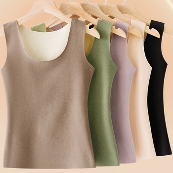 Naiste nailonist soojendav vest fleecevoodriga, õmblusteta, ümmarguse kaelusega, paksus 201–250 g/m²