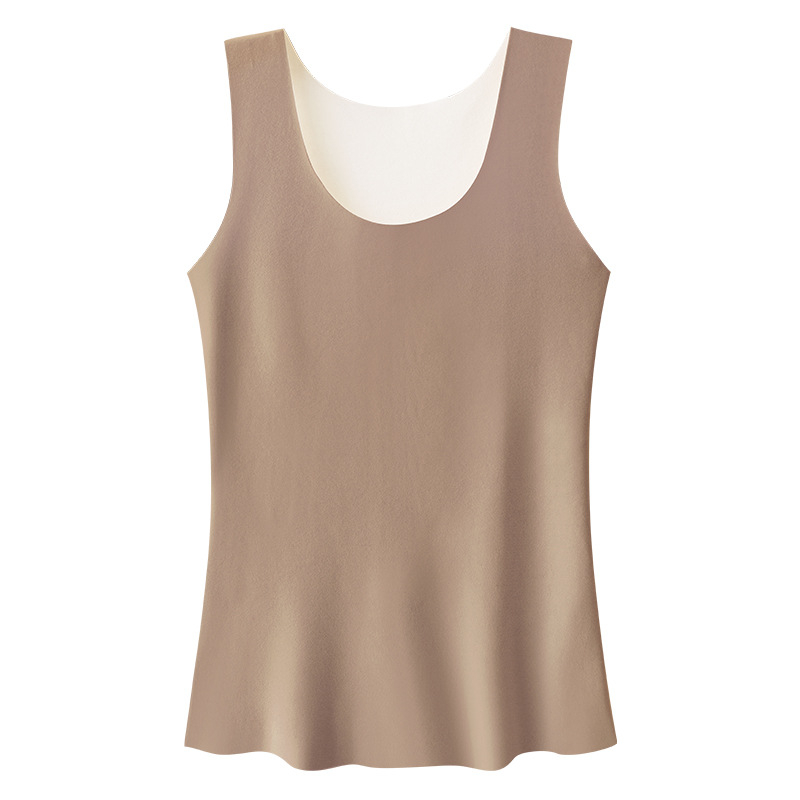 Naiste nailonist soojendav vest fleecevoodriga, õmblusteta, ümmarguse kaelusega, paksus 201–250 g/m²