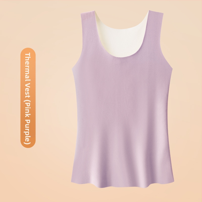 Naiste nailonist soojendav vest fleecevoodriga, õmblusteta, ümmarguse kaelusega, paksus 201–250 g/m²