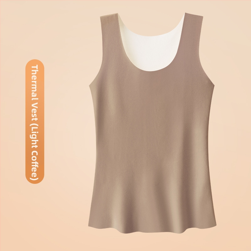 Naiste nailonist soojendav vest fleecevoodriga, õmblusteta, ümmarguse kaelusega, paksus 201–250 g/m²