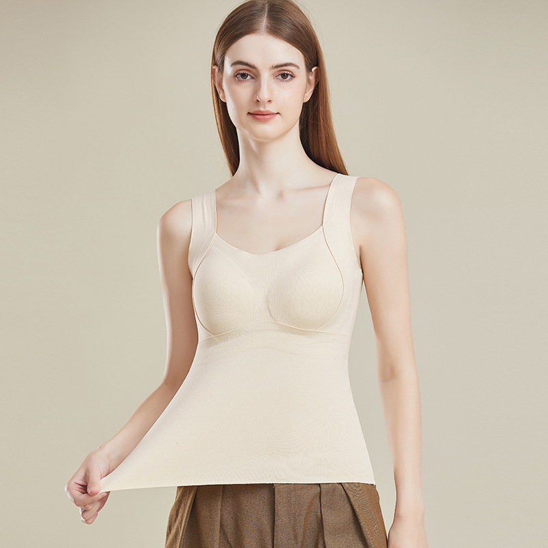 Naistermi vest, paks polüestri kangas, fliisvooder, integreeritud rinnahoidja tass ja rinnapadja, kinnitatud rinnapadja, sügis-talv