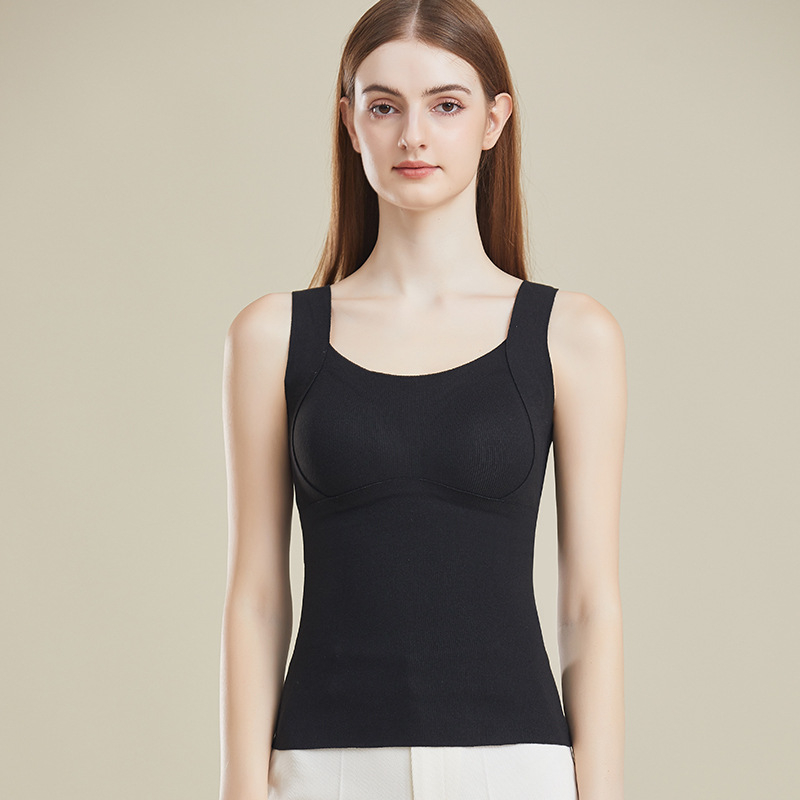 Naistermi vest, paks polüestri kangas, fliisvooder, integreeritud rinnahoidja tass ja rinnapadja, kinnitatud rinnapadja, sügis-talv