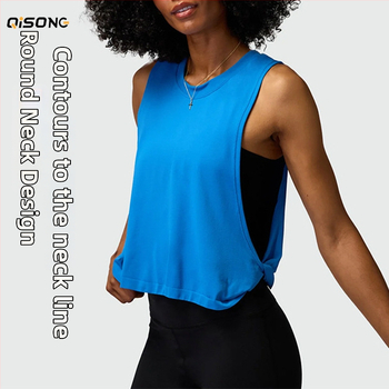 Moteriški laisvi be rankovių sportiniai topai bėgimui ir jogai – drėgmės sugėrimas, kvėpuojantis audinys, sudėtis: 87% nailonas, 13% spandeksas.