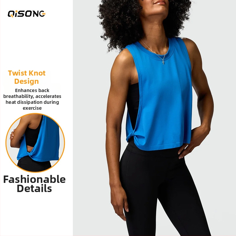 Sievietes brīvs bez piedurknēm sporta top treniņiem un jogai – sviedru uzsūkjošs un elpojošs, sastāvs: neilons 87%, spandeks 13%