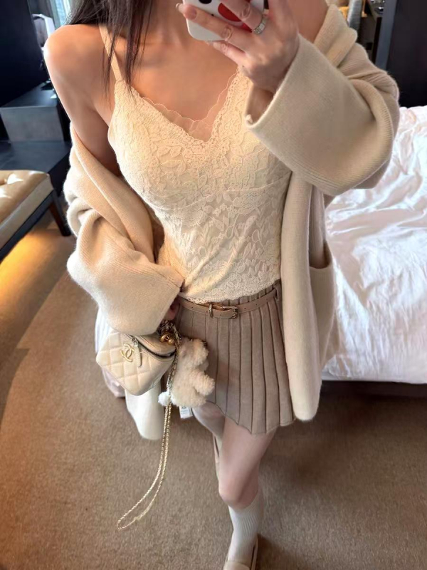 Prancūziško stiliaus nėrinių kamšolis su žuvies kaulo dizainu, moterims vidinis pagrindinis sluoksnis su krūties pagalvė ir vilnonis viršus (Stilius: pečių dirželiai; Versija: tiesus tipas; Audinys: nėriniai; Pagrindinis materialas: nailonas; Elastingumas: