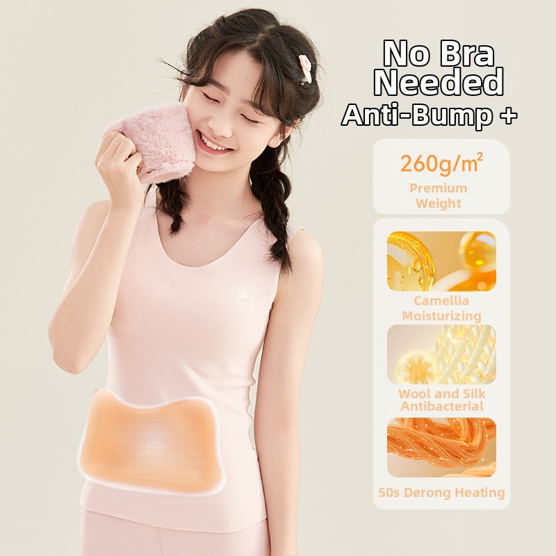 Termovest tüdrukutele rinnal padja ja kapuutsiga, Derong akrüülkangas, paksus 251–300 g/m2, vanusegrupp 13–18 aastat