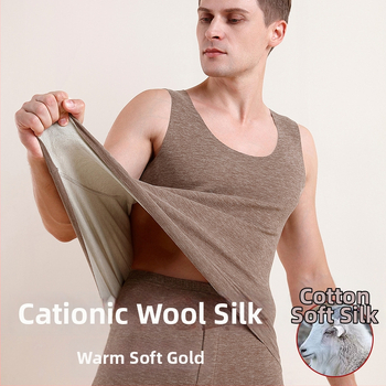 Meeste termiline vest villase ja siidise lõngaga, paksus 251–300 g/m²,üm margune kaelus, üks kiht