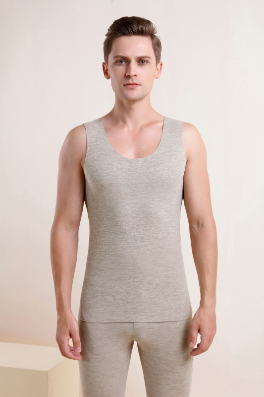 Meeste termiline vest villase ja siidise lõngaga, paksus 251–300 g/m²,üm margune kaelus, üks kiht