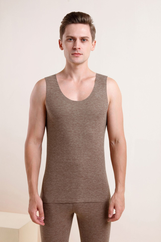 Meeste termiline vest villase ja siidise lõngaga, paksus 251–300 g/m²,üm margune kaelus, üks kiht