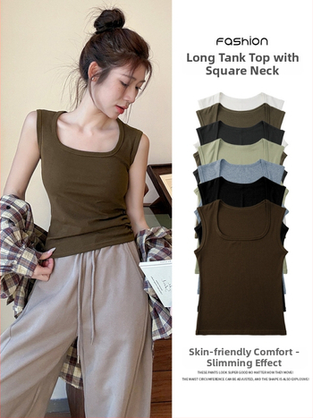 Medvilninis moteriškas kamizolė, siauras kirpimas, trumpas ilgis, špageti petnelės, pagrindinis viršus