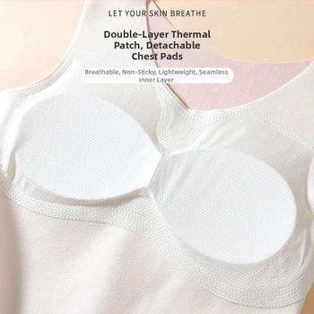 Õmblusteta termiline vest naistele rinnapatjadega, kahekordne kiht akrüülmaterjalist, paks 201–250 g/m²