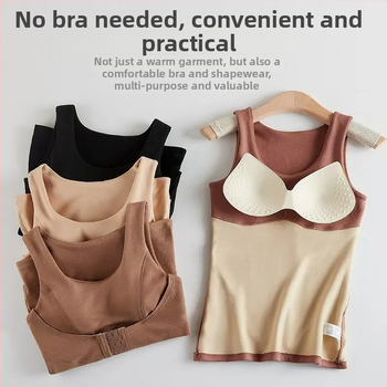 Derong täidetud termiline vest naistele, sisseehitatud rindade padjad, ees nupud, keha kujuv vest