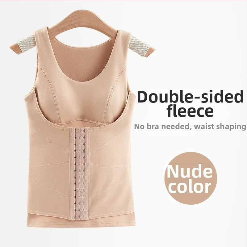 Derong täidetud termiline vest naistele, sisseehitatud rindade padjad, ees nupud, keha kujuv vest