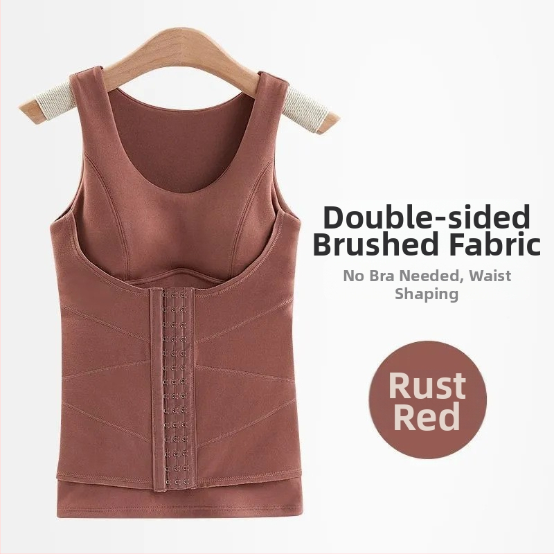 Derong täidetud termiline vest naistele, sisseehitatud rindade padjad, ees nupud, keha kujuv vest