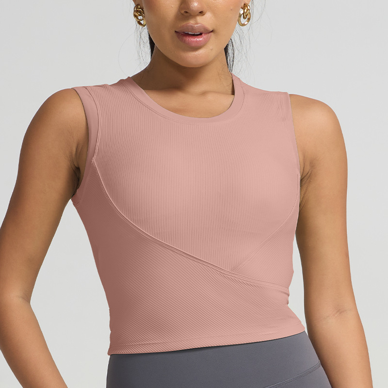 Alcohol star Be rankovių sportinis toppas su įmontuota krūties pagalvėlėmis, greitai džiūstantis, siauras kirpimas, 80% nailonas + 20% spandeks