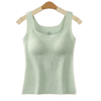 Naiste termiline vest sisseehitatud rinna padjaga, õmblusteta, Lyocell, ruudukujuline kaelus, keha kujundus