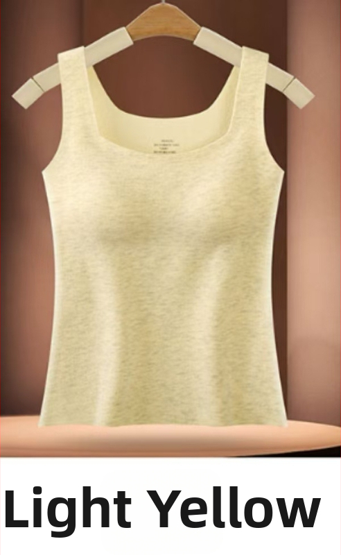 Naiste termiline vest sisseehitatud rinna padjaga, õmblusteta, Lyocell, ruudukujuline kaelus, keha kujundus