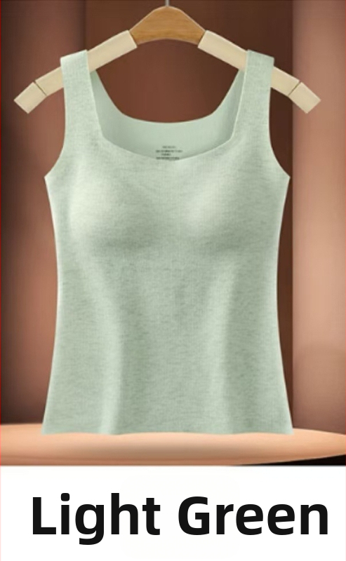 Naiste termiline vest sisseehitatud rinna padjaga, õmblusteta, Lyocell, ruudukujuline kaelus, keha kujundus