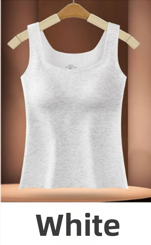 Naiste termiline vest sisseehitatud rinna padjaga, õmblusteta, Lyocell, ruudukujuline kaelus, keha kujundus