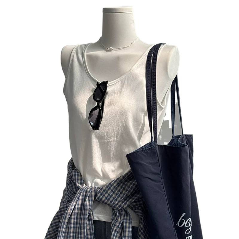 Moterų laisvas cami-top be rankovių iš tinklinės medžiagos, nuimamos petnešėlės, įprastas ilgis