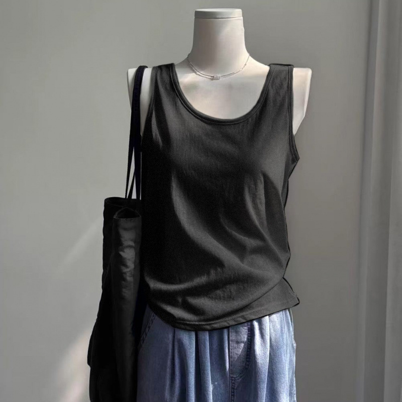 Moterų laisvas cami-top be rankovių iš tinklinės medžiagos, nuimamos petnešėlės, įprastas ilgis