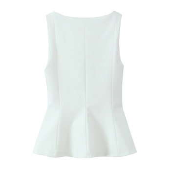 Moteriškas be rankovių viršutinis topas su elastine kraštine — Slim fit, poliesteris, ilgis 40–50 cm, 90–95% poliesterio