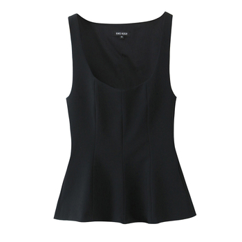 Moteriškas be rankovių viršutinis topas su elastine kraštine — Slim fit, poliesteris, ilgis 40–50 cm, 90–95% poliesterio