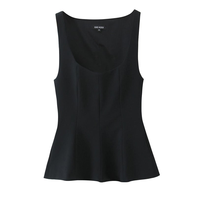 Moteriškas be rankovių viršutinis topas su elastine kraštine — Slim fit, poliesteris, ilgis 40–50 cm, 90–95% poliesterio