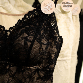 Nėrinių camisole su V kaklu, nailonas, ultra plonas audinys 81–100 g/m², be siūlių, ruduo 2025