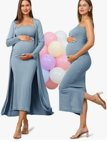 Дамска рокля за бременни, без ръкави, миди дължина, milk silk материя, полиестер 80-90% и спандекс под 30%, едноцветна