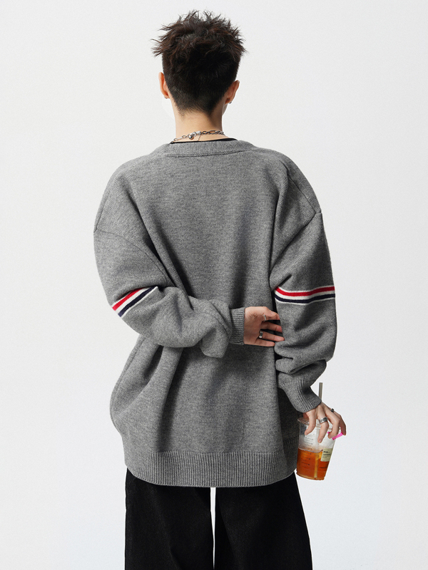 NASA lagani kardigan za zimu, unisex, retro prugasti pleteni pulover, ležeran kroj