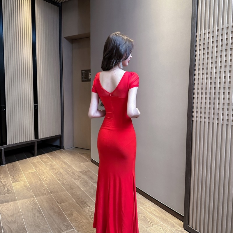 Ljetna poboljšana cheongsam haljina s remenom u struku, vitka silueta, seksi bodycon haljina za noćni klub