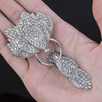 Hengmeihe kaklo sagtis su kristalais, duckbill tipo, skirtas minkų kailiams – aukštos kokybės drabužių aksesuaras