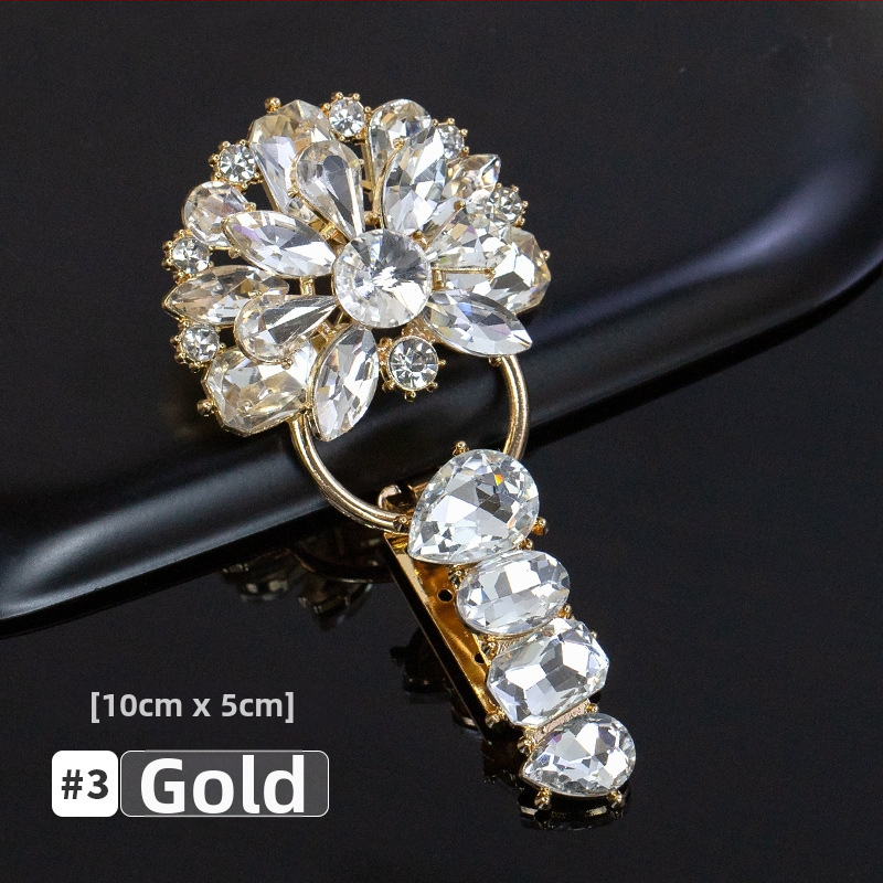 Hengmeihe kaklo sagtis su kristalais, duckbill tipo, skirtas minkų kailiams – aukštos kokybės drabužių aksesuaras