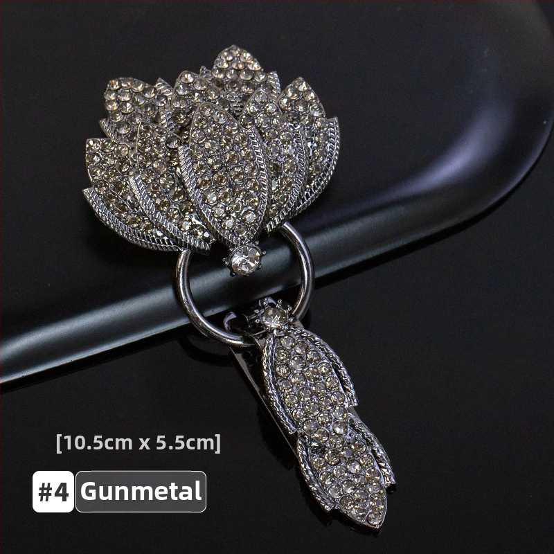 Hengmeihe kaklo sagtis su kristalais, duckbill tipo, skirtas minkų kailiams – aukštos kokybės drabužių aksesuaras