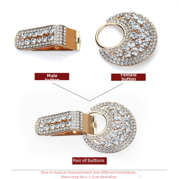 Hengmeihe dekoratyvinė sagė paltui — cinko lydinio su imitaciniais kristalais, klasikinis nacionalinis stilius, minimalistinis dizainas