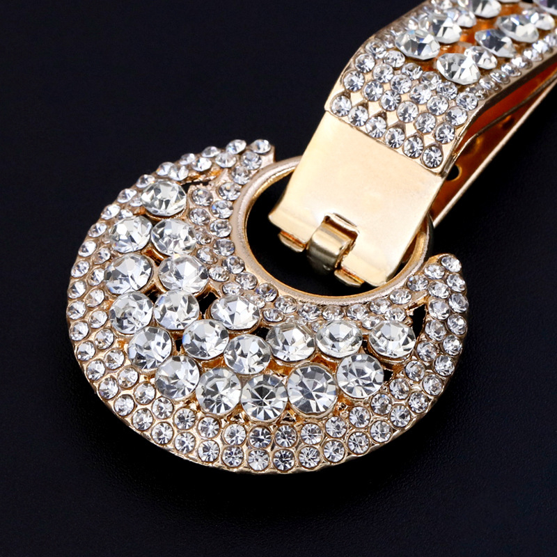 Hengmeihe διακοσμητική αγκράφα για παλτά — κράμα ψευδαργύρου με τεχνητούς κρυστάλλους, κλασικό εθνικό στυλ, μινιμαλιστικός σχεδιασμός