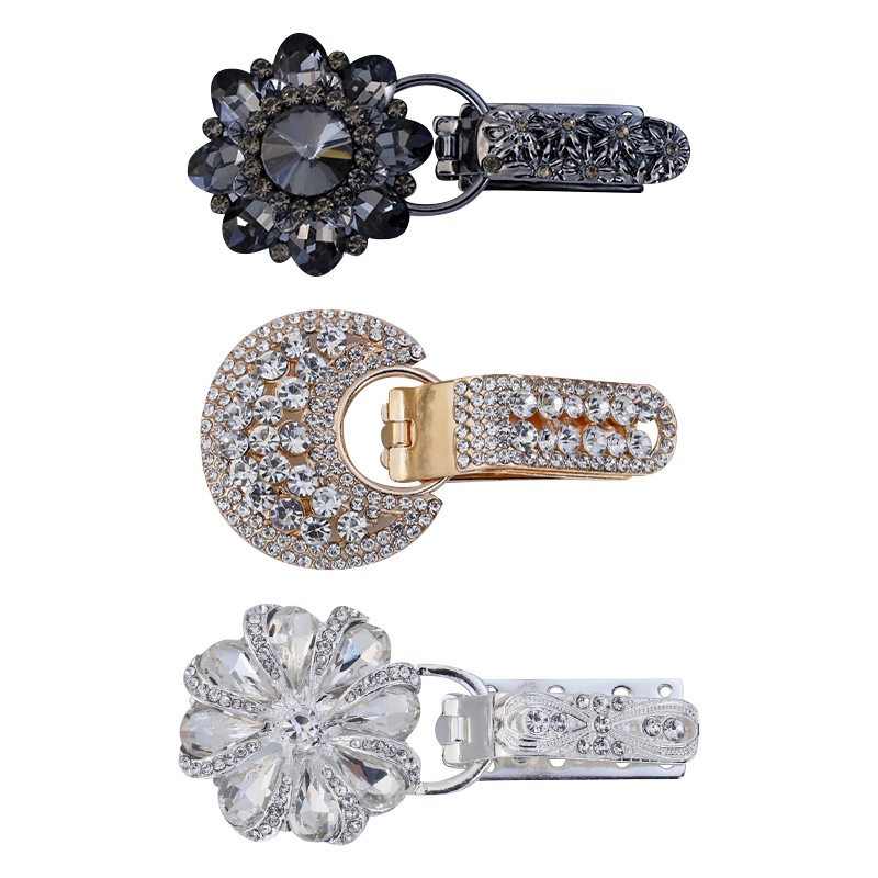 Hengmeihe διακοσμητική αγκράφα για παλτά — κράμα ψευδαργύρου με τεχνητούς κρυστάλλους, κλασικό εθνικό στυλ, μινιμαλιστικός σχεδιασμός